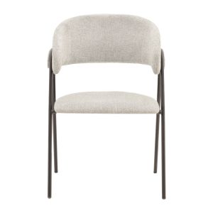 264 000001 3 7 Chair Rachele pakoworld light grey fabric-black metal leg 52x53x83cmIndoor furniture > Chairs