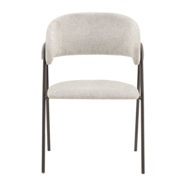 264 000001 3 7 Chair Rachele pakoworld light grey fabric-black metal leg 52x53x83cmIndoor furniture > Chairs