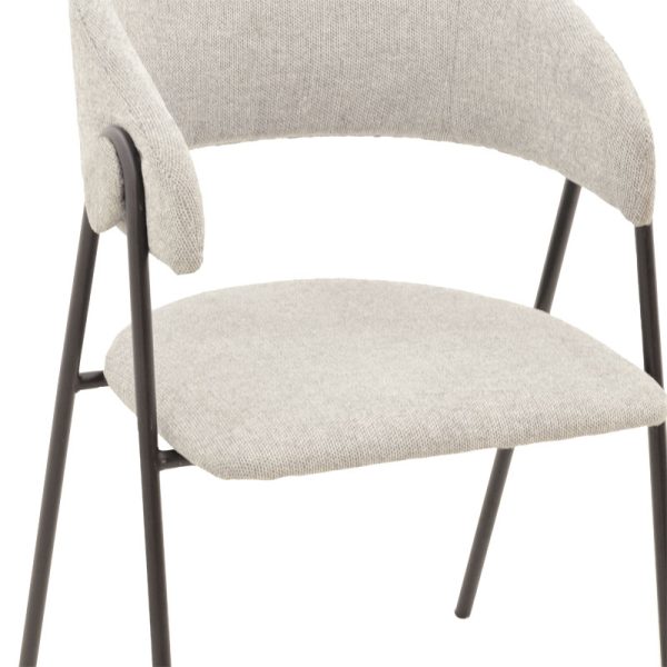 264 000001 4 7 Chair Rachele pakoworld light grey fabric-black metal leg 52x53x83cmIndoor furniture > Chairs