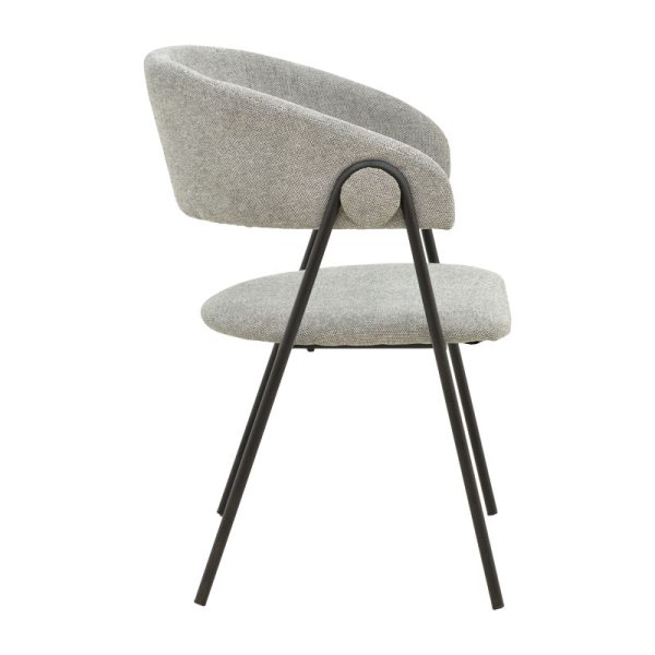 264 000002 2 5 Chair Rachele pakoworld fabric grey-black metal leg 52x53x83cmIndoor furniture > Chairs