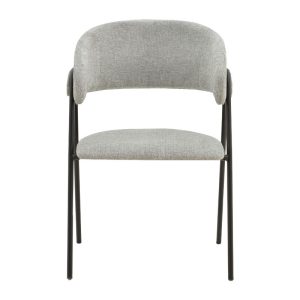 264 000002 3 5 Chair Rachele pakoworld fabric grey-black metal leg 52x53x83cmIndoor furniture > Chairs