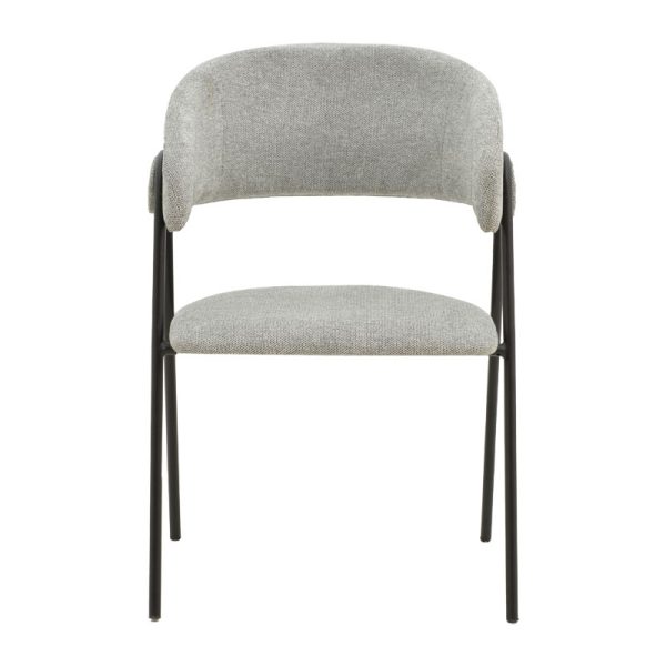 264 000002 3 5 Chair Rachele pakoworld fabric grey-black metal leg 52x53x83cmIndoor furniture > Chairs