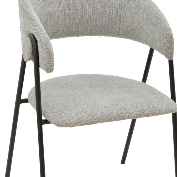 264 000002 4 5 Chair Rachele pakoworld fabric grey-black metal leg 52x53x83cmIndoor furniture > Chairs