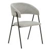 264 000002 8 Chair Mattia pakoworld fabric anthracite-black metal leg 55x53x80cmSPRING OFFERS
