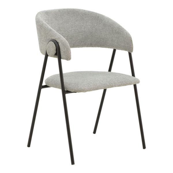 264 000002 8 Chair Rachele pakoworld fabric grey-black metal leg 52x53x83cmIndoor furniture > Chairs