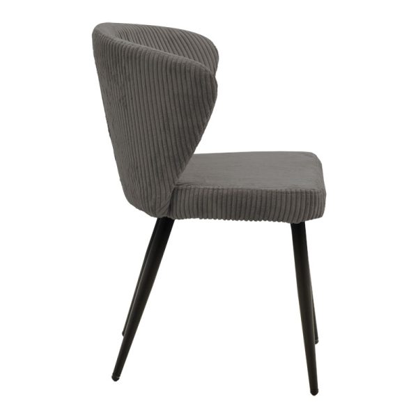264 000005 2 2 Chair Mattia pakoworld fabric anthracite-black metal leg 55x53x80cmSPRING OFFERS