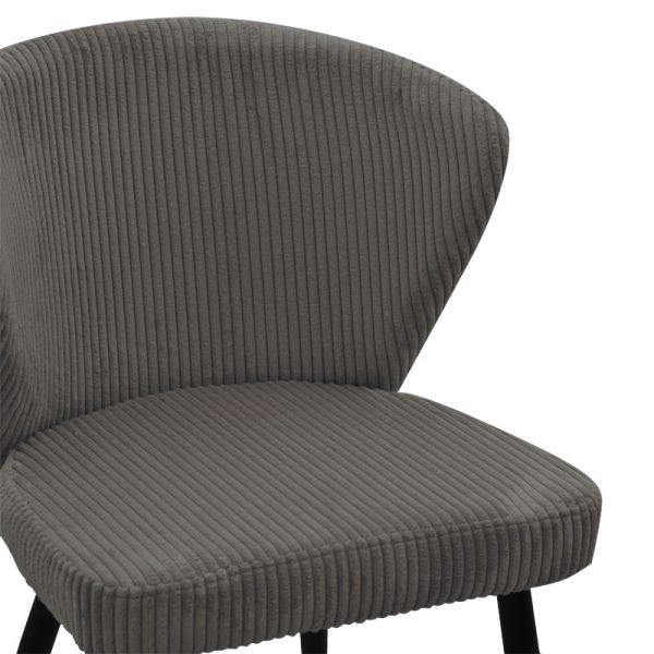 264 000005 4 2 Chair Mattia pakoworld fabric anthracite-black metal leg 55x53x80cmSPRING OFFERS
