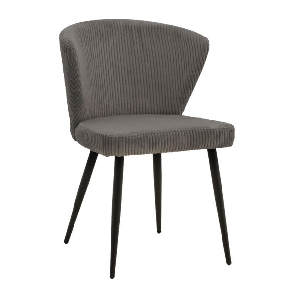 264 000005 5 Chair Mattia pakoworld fabric anthracite-black metal leg 55x53x80cmSPRING OFFERS