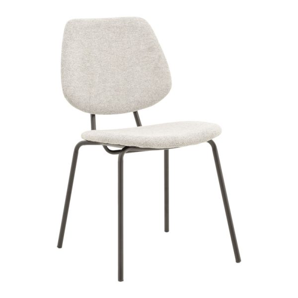 264 000006 10 Chair Pietro pakoworld fabric light grey-black leg 50x53x83cmIndoor furniture > Chairs