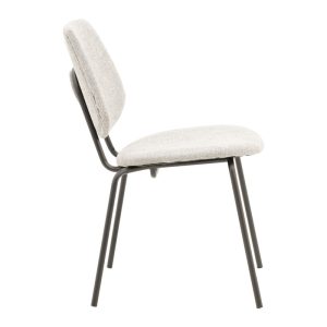 264 000006 2 7 Chair Pietro pakoworld fabric light grey-black leg 50x53x83cmIndoor furniture > Chairs