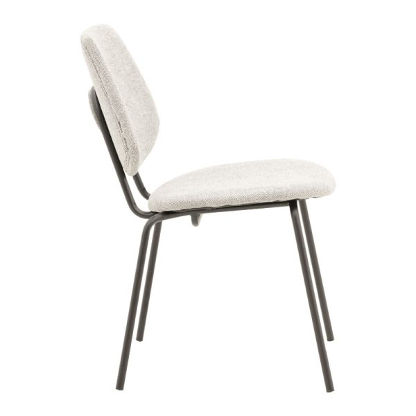 264 000006 2 7 Chair Pietro pakoworld fabric light grey-black leg 50x53x83cmIndoor furniture > Chairs