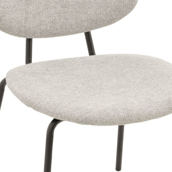 264 000006 4 7 Chair Pietro pakoworld fabric light grey-black leg 50x53x83cmIndoor furniture > Chairs