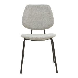 264 000007 3 3 Chair Pietro pakoworld fabric grey-leg black metal 50x53x83cmIndoor furniture > Chairs