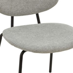 264 000007 4 3 Chair Pietro pakoworld fabric grey-leg black metal 50x53x83cmIndoor furniture > Chairs