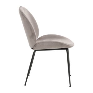 264 000008 2 3 Chair Adelaide pakoworld velvet grey-black metal leg 47x64x88cmIndoor furniture > Chairs