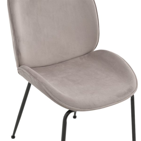 264 000008 4 3 Chair Adelaide pakoworld velvet grey-black metal leg 47x64x88cmIndoor furniture > Chairs