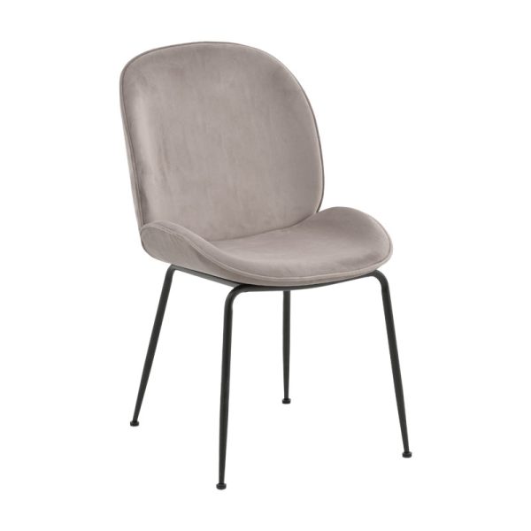 264 000008 6 Chair Adelaide pakoworld velvet grey-black metal leg 47x64x88cmIndoor furniture > Chairs