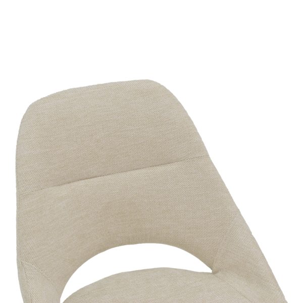 264 000024 4 3 Chair Luciano pakoworld cream fabric and black metal leg rotatable 52x58x86cmIndoor furniture > Chairs