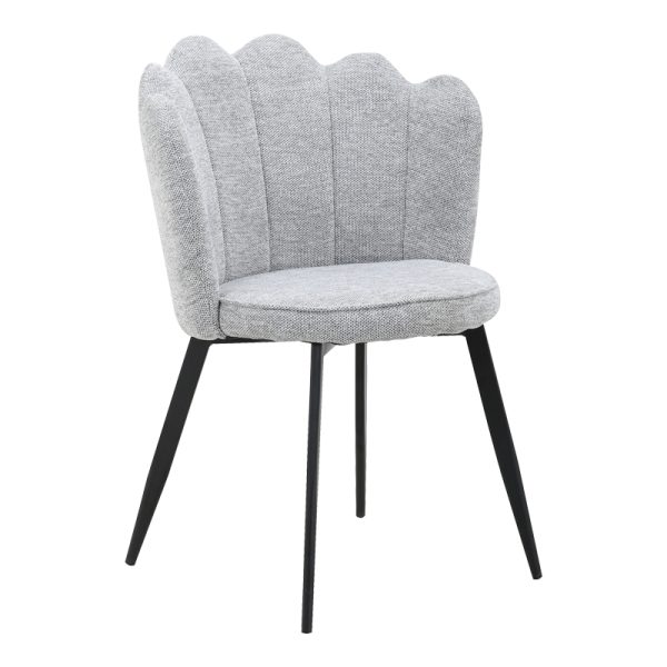 264 000025 5 Chair Rosalia pakoworld fabric grey-black metal leg 57x52x80cmSPRING OFFERS