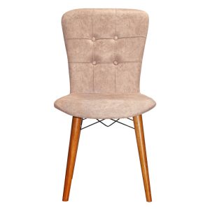 266 000002 3 3 Chair Sonora I pakoworld fabric beige antique-walnut legIndoor furniture > Chairs