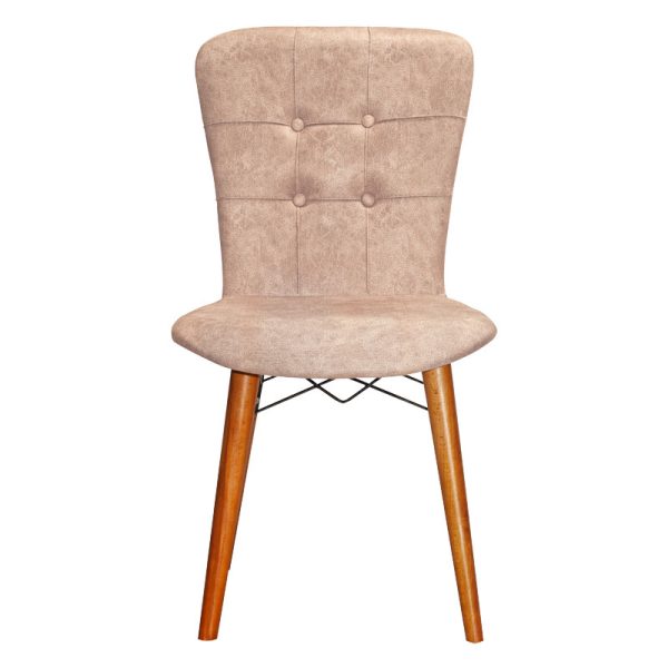266 000002 3 3 Chair Sonora I pakoworld fabric beige antique-walnut legIndoor furniture > Chairs