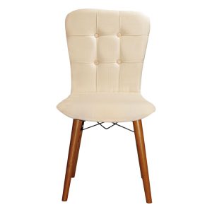 266 000003 3 3 Chair Sonora I pakoworld velvet ivory-walnut legIndoor furniture > Sofas
