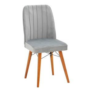 266 000010 10 Vespera I pakoworld velvet chair gray-walnut legIndoor furniture > Chairs