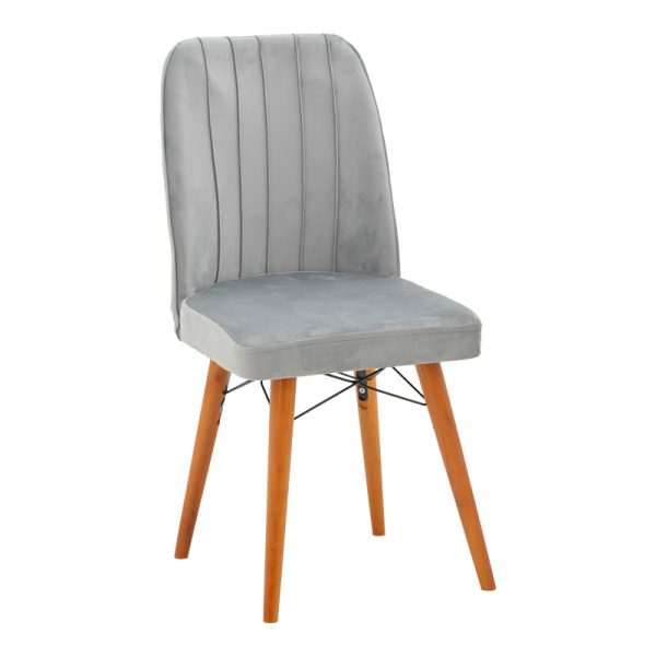 266 000010 10 Vespera I pakoworld velvet chair gray-walnut legIndoor furniture > Chairs