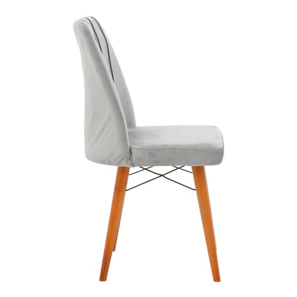 266 000010 2 7 Vespera I pakoworld velvet chair gray-walnut legIndoor furniture > Chairs
