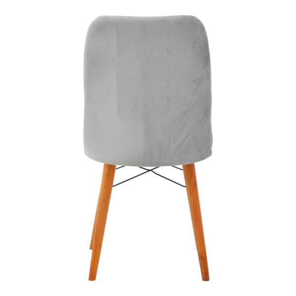 266 000010 4 7 Vespera I pakoworld velvet chair gray-walnut legIndoor furniture > Chairs