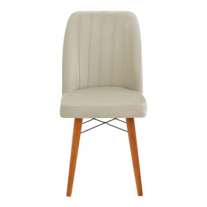 266 000011 3 6 Vespera I pakoworld velvet chair ecru-walnut legIndoor furniture > Chairs