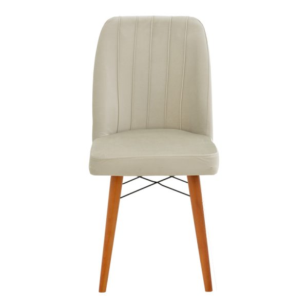 266 000011 3 6 Vespera I pakoworld velvet chair ecru-walnut legIndoor furniture > Chairs