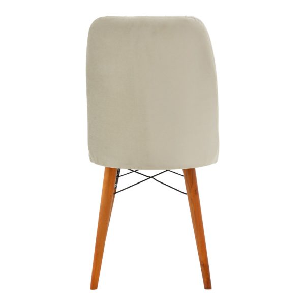 266 000011 4 6 Vespera I pakoworld velvet chair ecru-walnut legIndoor furniture > Chairs