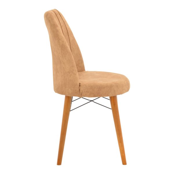 266 000016 2 6 Chair Nevis I pakoworld antique brown fabric-walnut legIndoor furniture > Chairs