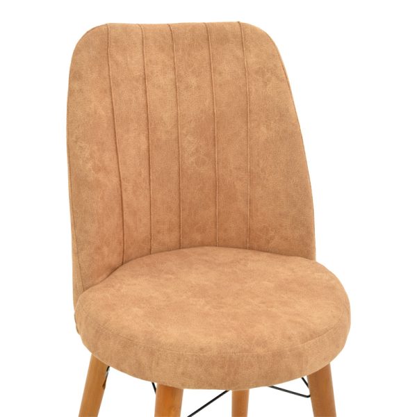 266 000016 4 6 Chair Nevis I pakoworld antique brown fabric-walnut legIndoor furniture > Chairs