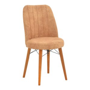 266 000016 9 Chair Nevis I pakoworld antique brown fabric-walnut legIndoor furniture > Chairs