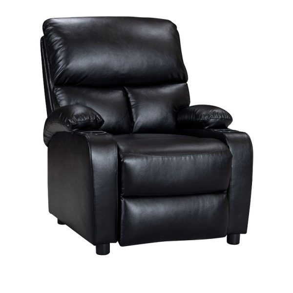 269 000001 8 Armchair relax with cupholder Gartia pakoworld PU black 79x94x102cmIndoor furniture > Living room armchairs
