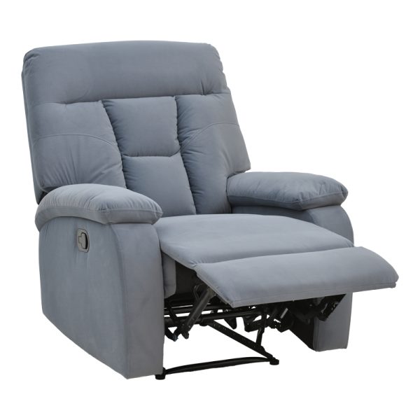 269 000012 2 5 Armchair relax with massage mechanism Terpsi pakoworld grey velvet 80x94x100cm.Indoor furniture > Living room armchairs