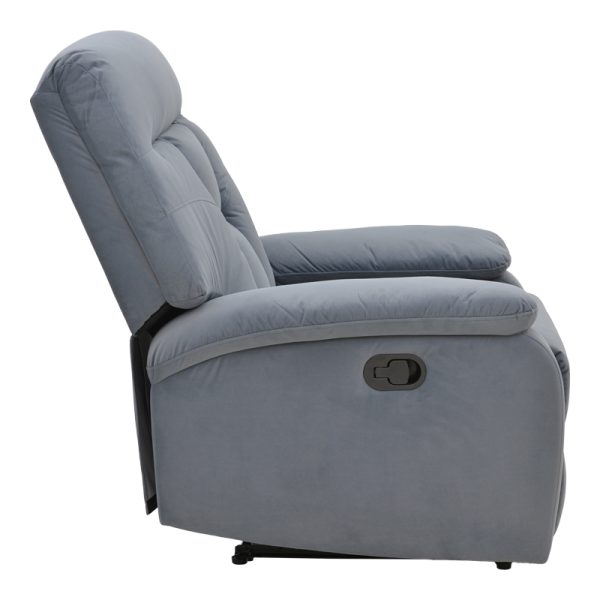 269 000012 3 5 Armchair relax with massage mechanism Terpsi pakoworld grey velvet 80x94x100cm.Indoor furniture > Living room armchairs