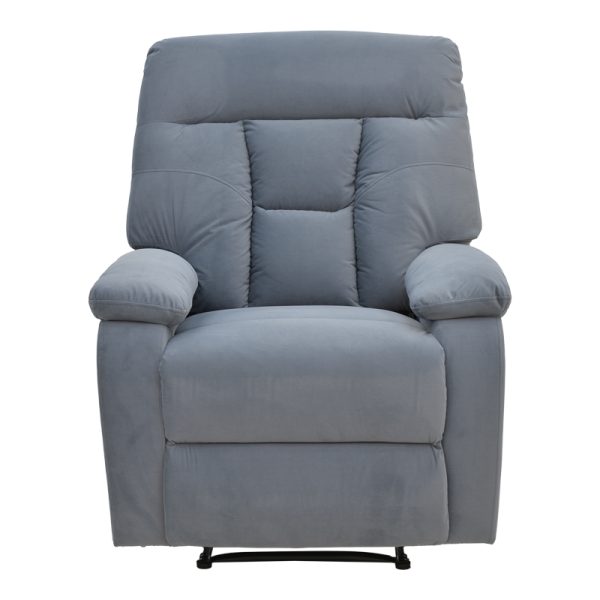 269 000012 4 5 Armchair relax with massage mechanism Terpsi pakoworld grey velvet 80x94x100cm.Indoor furniture > Living room armchairs