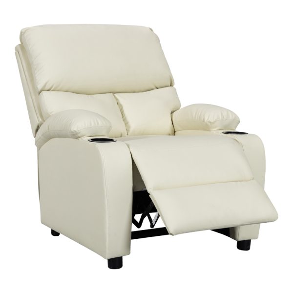 269 000013 2 4 Armchair relax with cupholder Gartia pakoworld pu in cream color 79x94x102cmIndoor furniture > Living room armchairs
