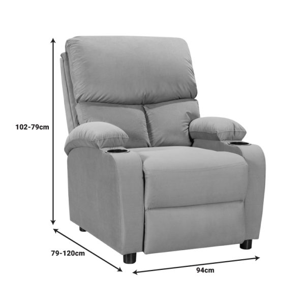 269 000013 3 4 Armchair relax with cupholder Gartia pakoworld pu in cream color 79x94x102cmIndoor furniture > Living room armchairs