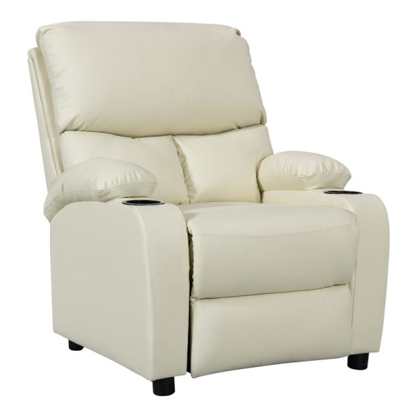 269 000013 6 Armchair relax with cupholder Gartia pakoworld pu in cream color 79x94x102cmIndoor furniture > Living room armchairs