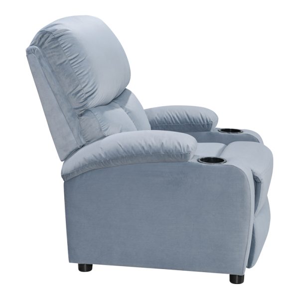 269 000014 3 8 Armchair relax with cupholder Gartia pakoworld velvet in grey color 79x94x102cmIndoor furniture > Living room armchairs