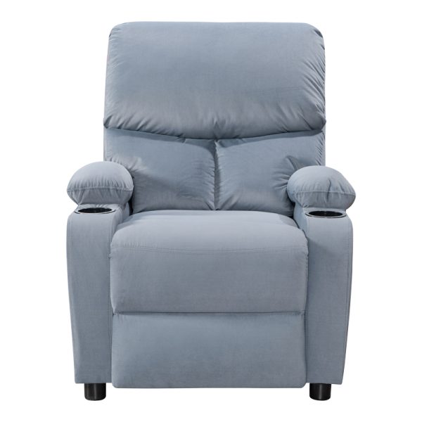 269 000014 4 8 Armchair relax with cupholder Gartia pakoworld velvet in grey color 79x94x102cmIndoor furniture > Living room armchairs