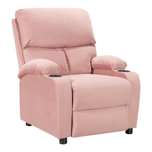 269 000015 10 Armchair relax with cupholder Gartia pakoworld velvet in rotten apple color 79x94x102cmIndoor furniture > Living room armchairs