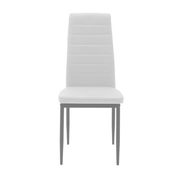 270 000001 3 6 Chair Parker pakoworld metal-PU white-grey leg 42x48x98cmIndoor furniture > Chairs