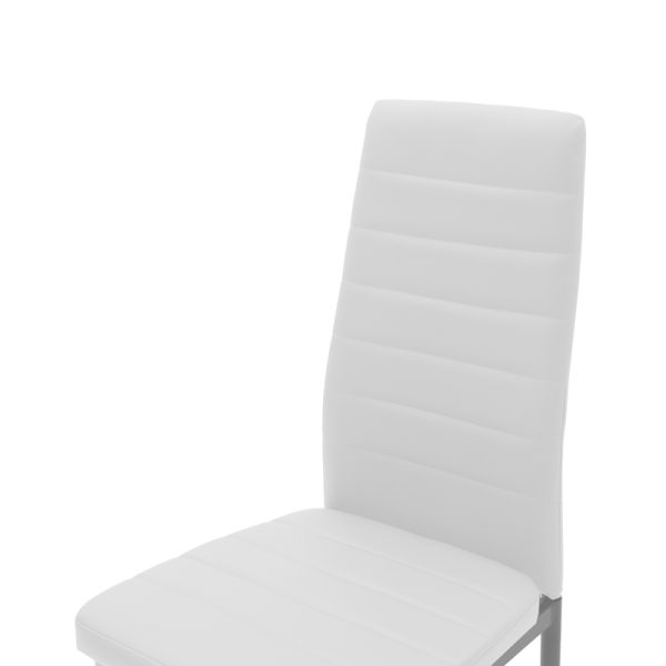 270 000001 4 6 Chair Parker pakoworld metal-PU white-grey leg 42x48x98cmIndoor furniture > Chairs