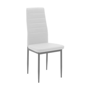 270 000001 9 Chair Parker pakoworld metal-PU white-grey leg 42x48x98cmIndoor furniture > Chairs