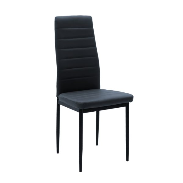 270 000002 14 Chair Parker pakoworld PU anthracite-black leg 42x48x98cmIndoor furniture > Chairs